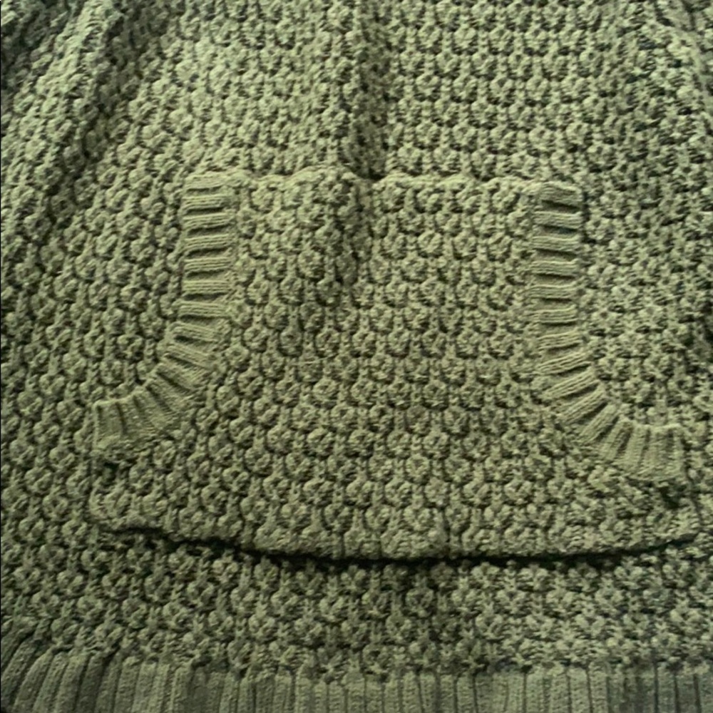 Beautiful Moss Green Poncho-Style Sweater - Picture 2 of 5